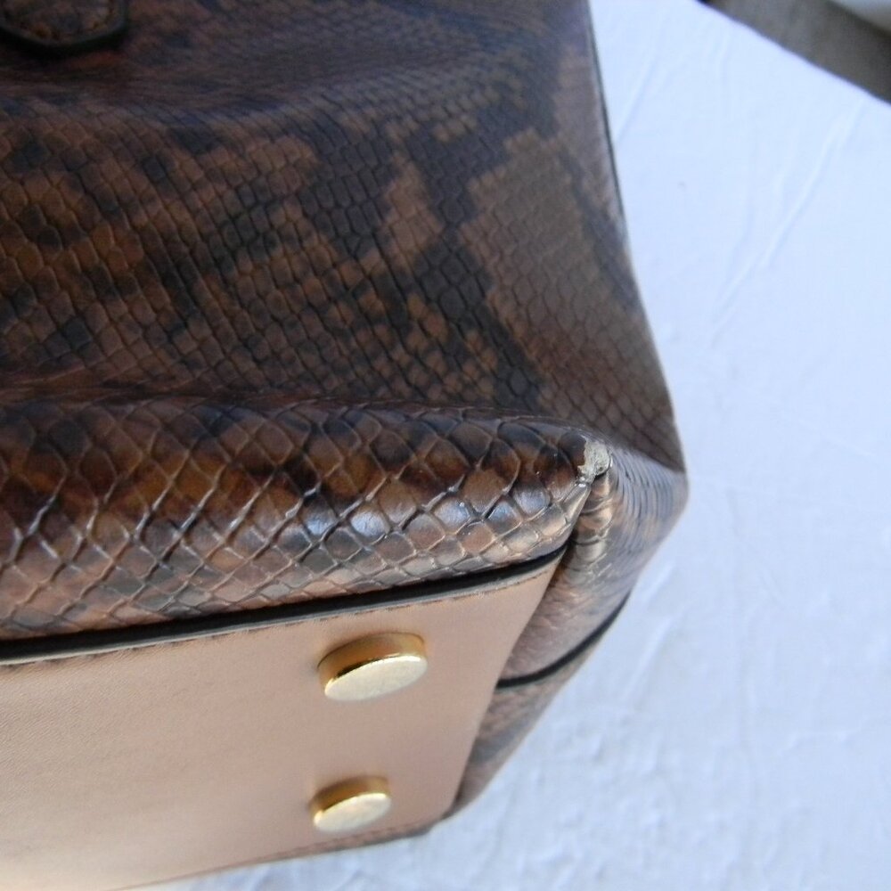 Michael Kors Elson Brown Snake Python Embossed Le… - image 7